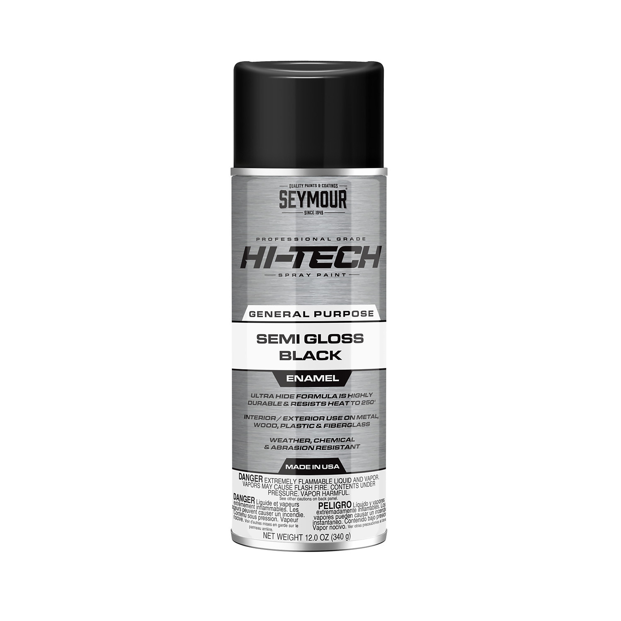 Seymour Hi-Tech Enamel Spray Paint, Semi-Gloss Black, 6-Pk. 12-Oz. Cans, Model# 16-139-CS